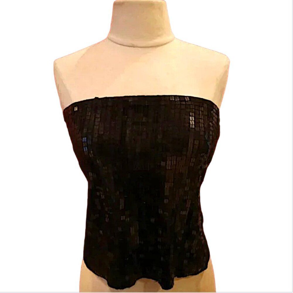 HAVEN BLUE Sequins Strapless Top Festive/Parties/Dancing!  XS
